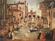 Gentile Bellini Miracle of the Cross on San Lorenzo Brdge,late 1500 oil on canvas